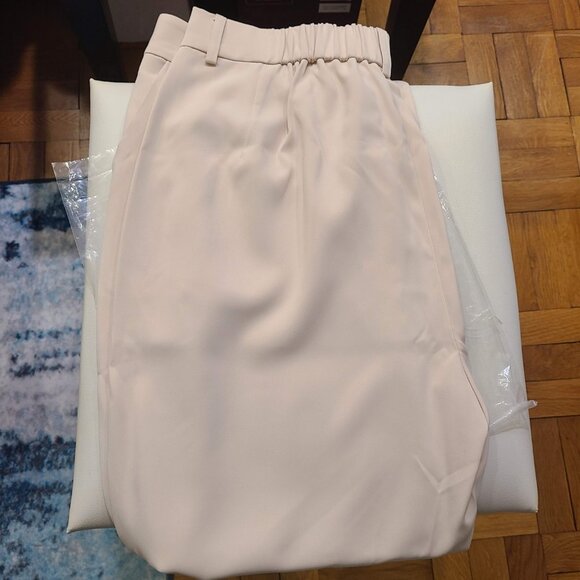 Onlypuff High Waisted Wide Leg Long Petite Trousers Pants with Pockets: Size L - Picture 5 of 5